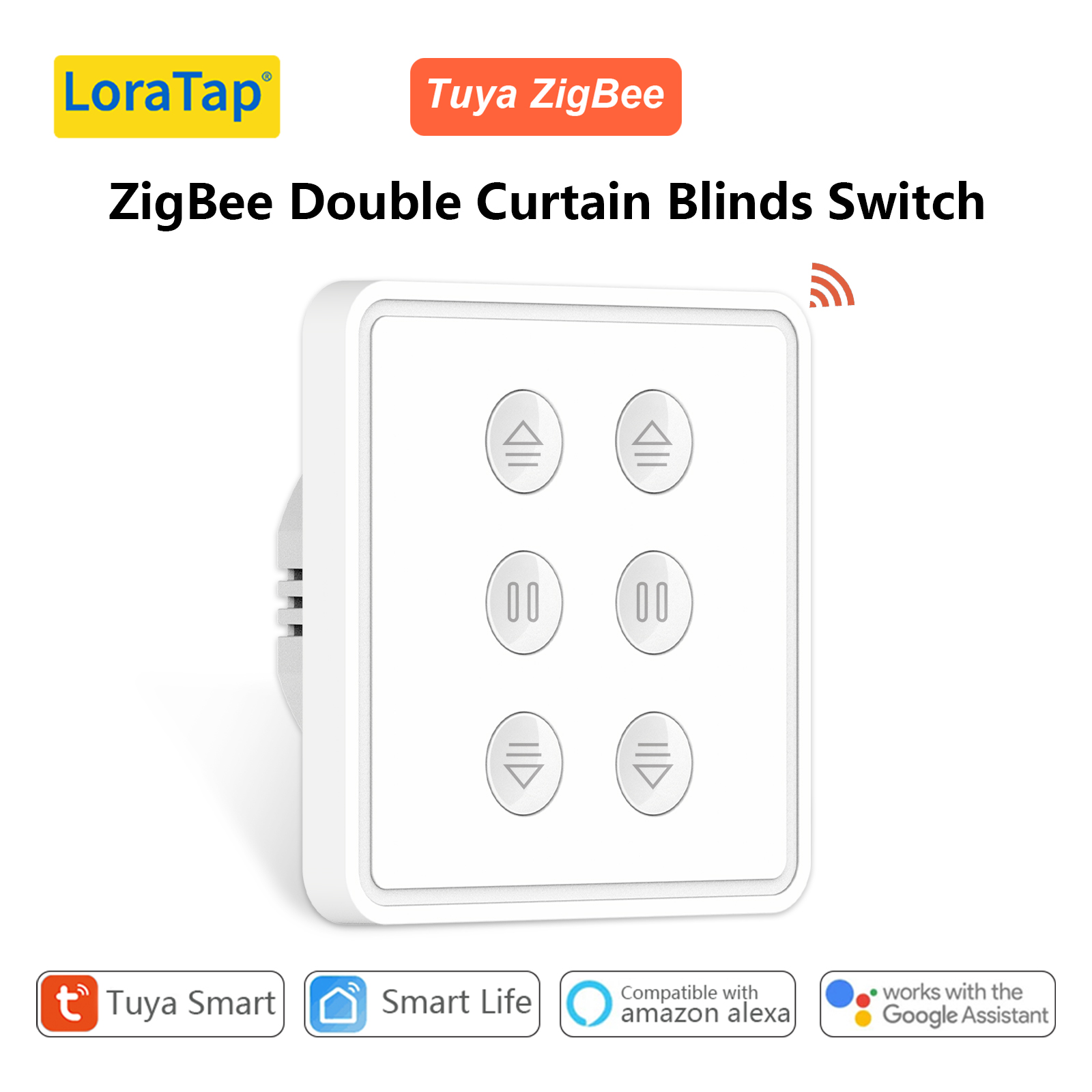 Smart Home Z Wave - LoraTap Tuya Smart Life ZigBee Doppelrollo-Drucktastenschalter