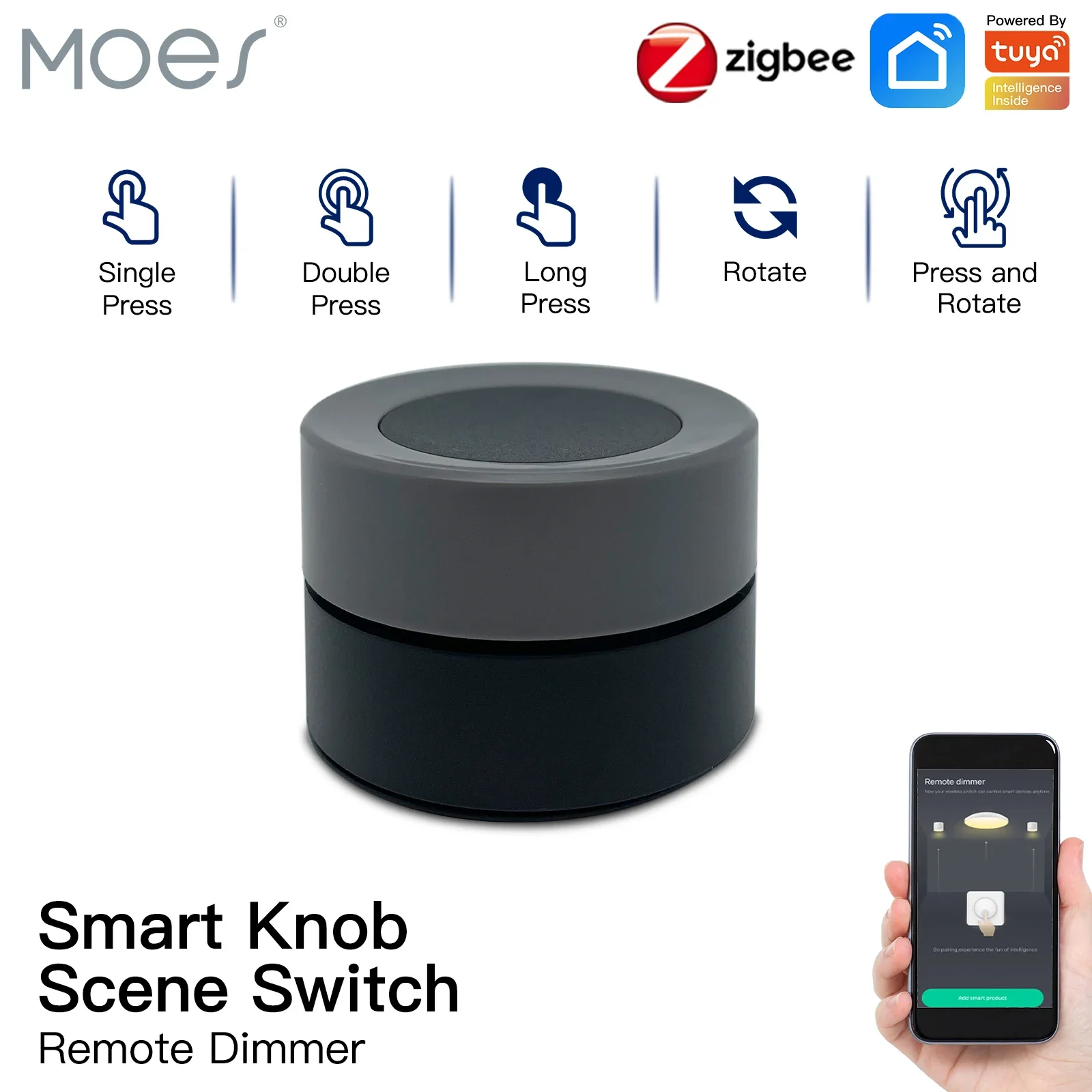 Smart Home Z Wave - MOES Tuya ZigBee Smart Knob Switch