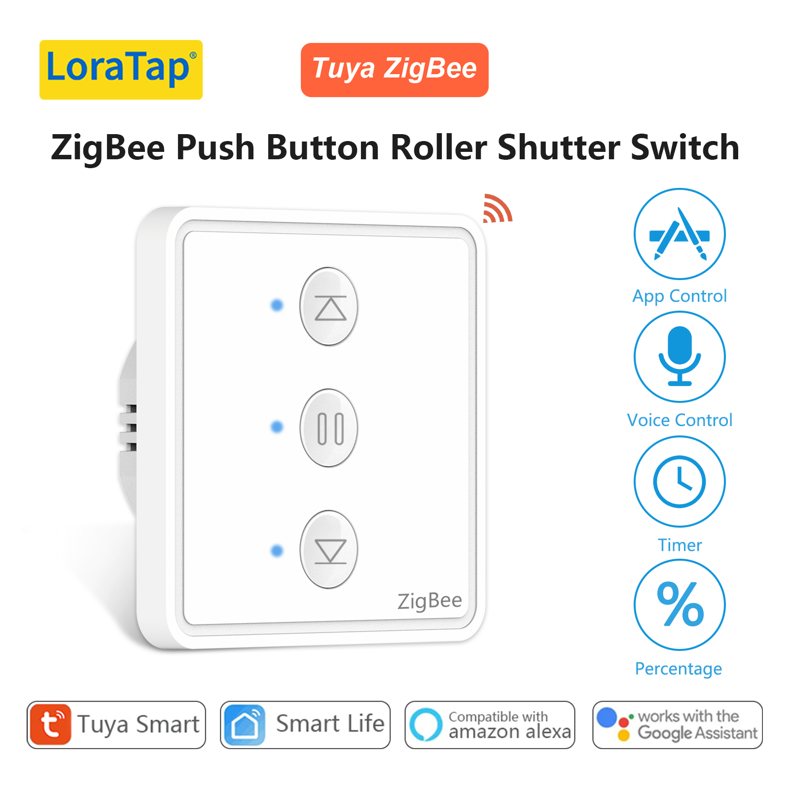 Smart Home Z Wave - LoraTap Tuya Smart Life ZigBee Vorhang-Drucktastenschalter