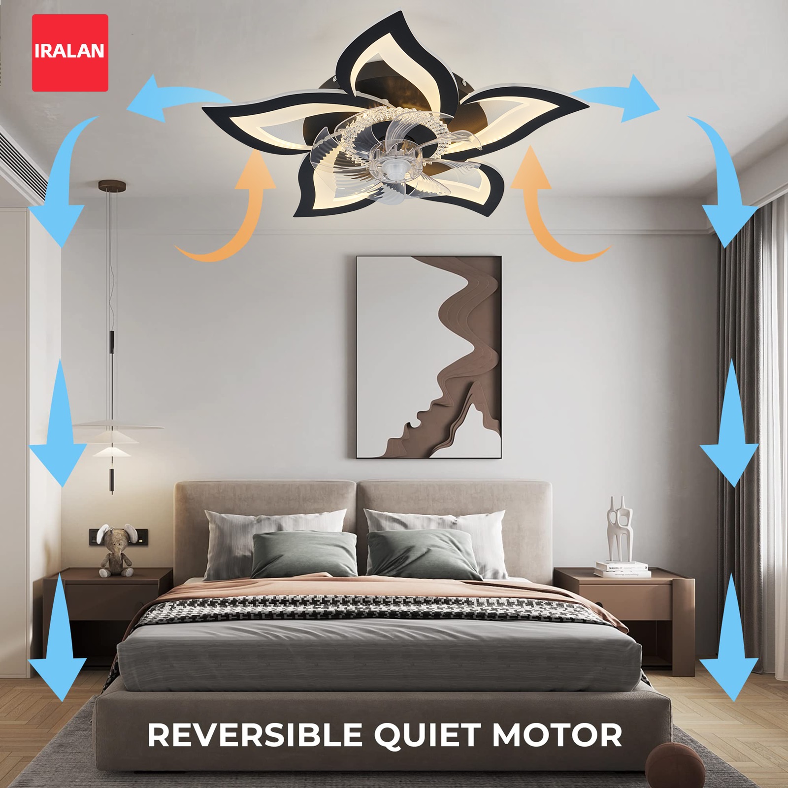 Smart Ceiling Fan - Lotus LED-Deckenventilator mit Intelligenter Fernbedienung Romantischer