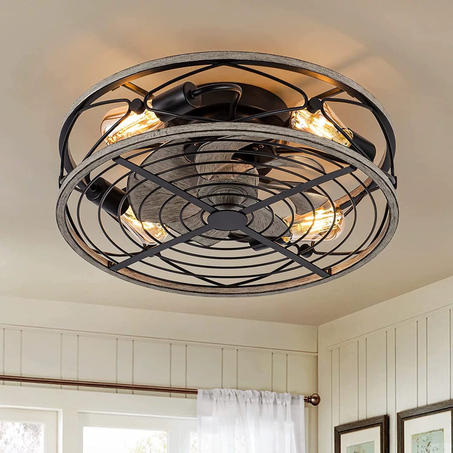 Smart Ceiling Fan - Intelligente Deckenventilator-Ventilatoren mit Lichtern, Fernbedienung, Schlafzimmer-Dekor,