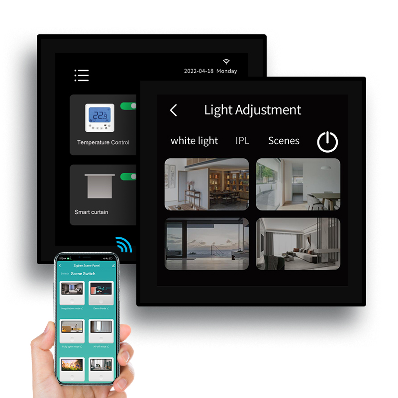 Smart Home Touchscreen Control Panel - 2022 T8E Linux 4-Zoll-Touchscreen-Schalter-Anzeigefeld Fernbedienung Smart