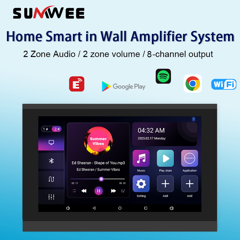 Smart Home Touchscreen Control Panel - Home Smart Auido im Wandverstärker 8x30W