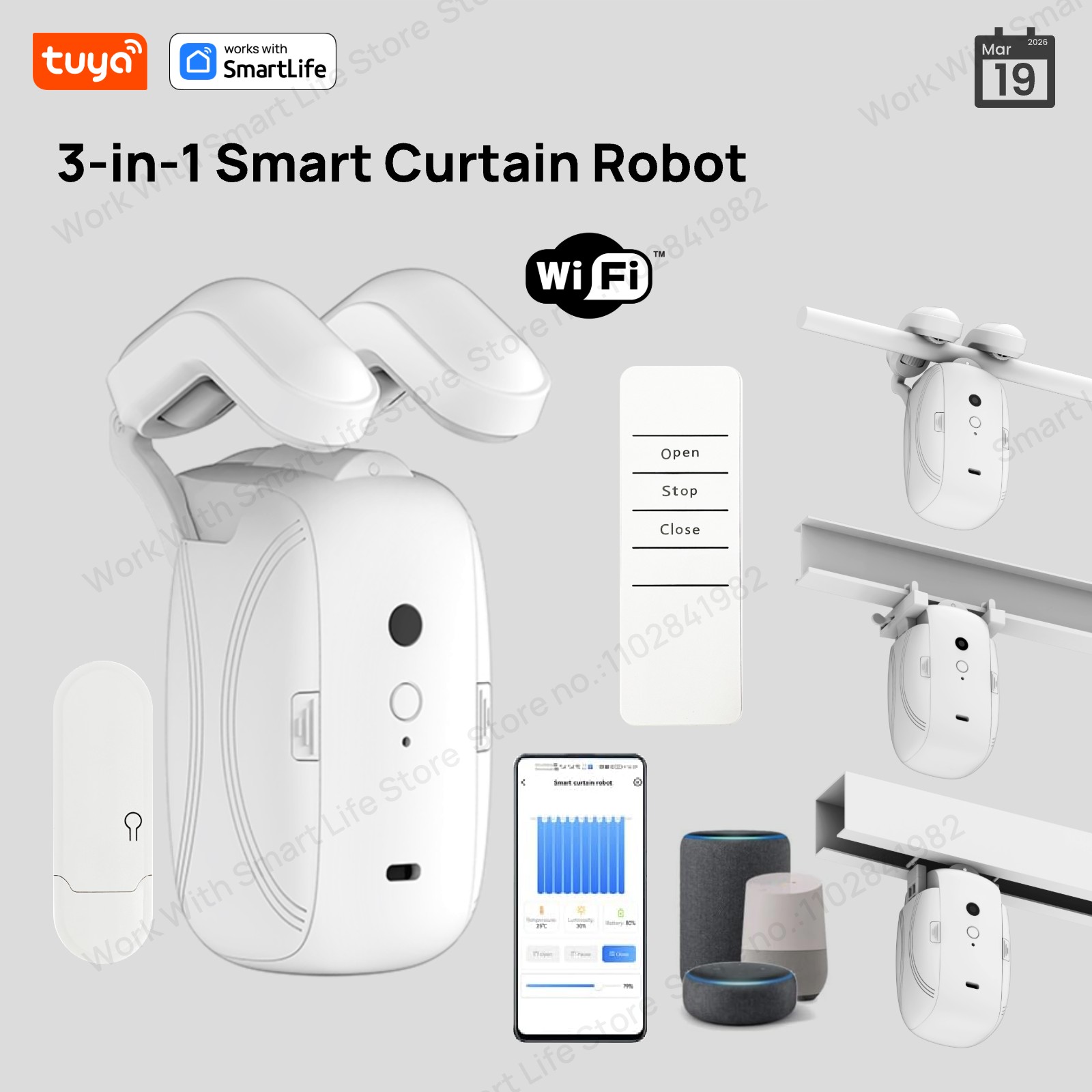 Smart Home Website - 1/2 Stück Tuya Smart WiFi Vorhangroboter