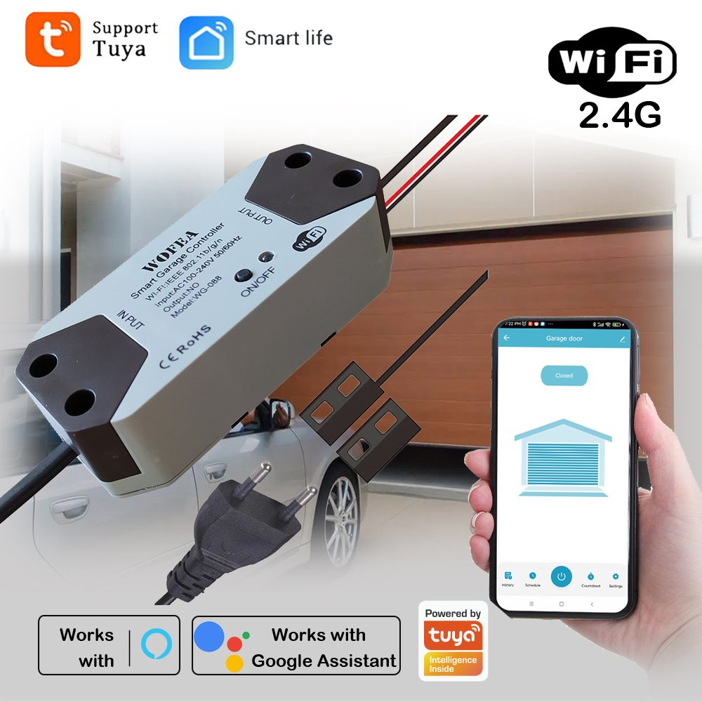 Smart Home Website - Intelligenter Garagentoröffner-Controller, EU-Stecker, funktioniert mit Alexa,