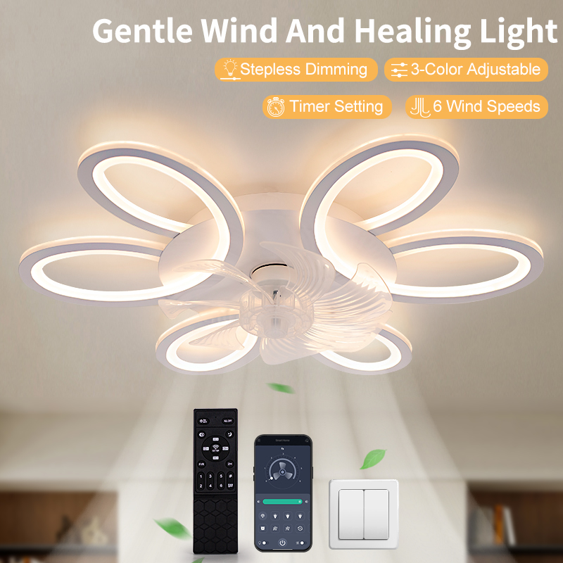 Smart Ceiling Fan - Deckenventilator mit Lichtern, 25,83 Zoll, Fernbedienung,