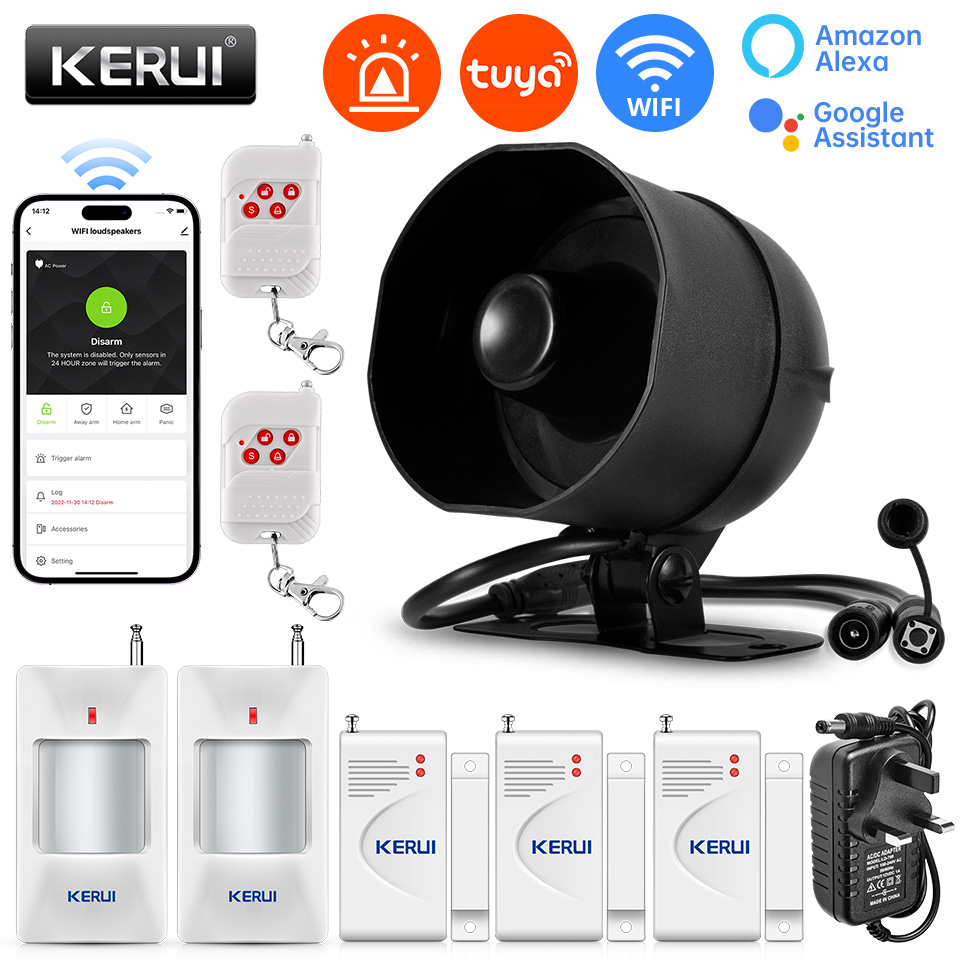 Smart Home Package - KERUI 120 dB Sirenen-Alarmsystem WiFi Tuya