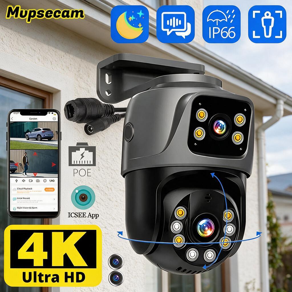Smart Home Camera - 8MP 4K Dual-Lens POE IP-Kamera PTZ