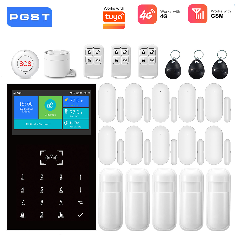 Smart Home Package - 4G GSM WLAN-Alarmsystem Kompatibel mit Tuya