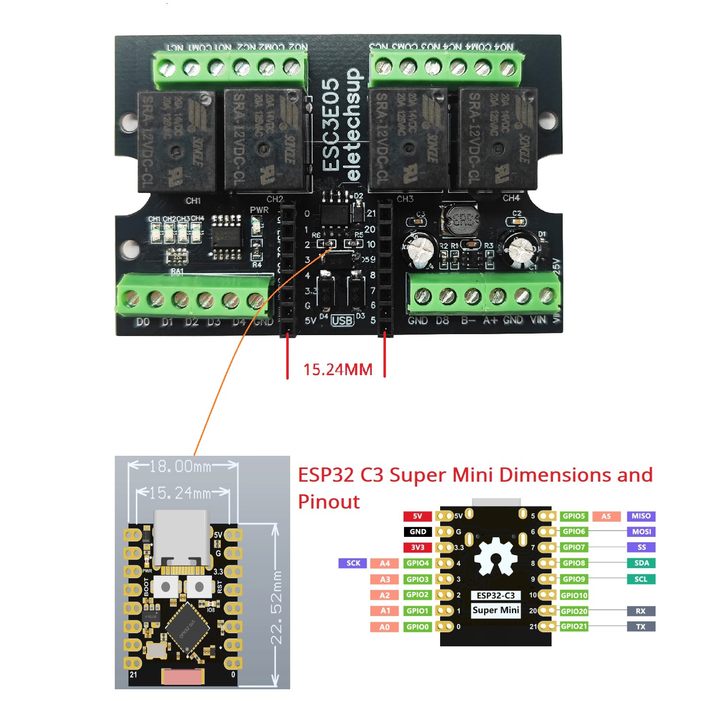 ESP32-C3 WiFi BLE RS485 4-Rela – Smart Home With Plc Bewertung und Preis