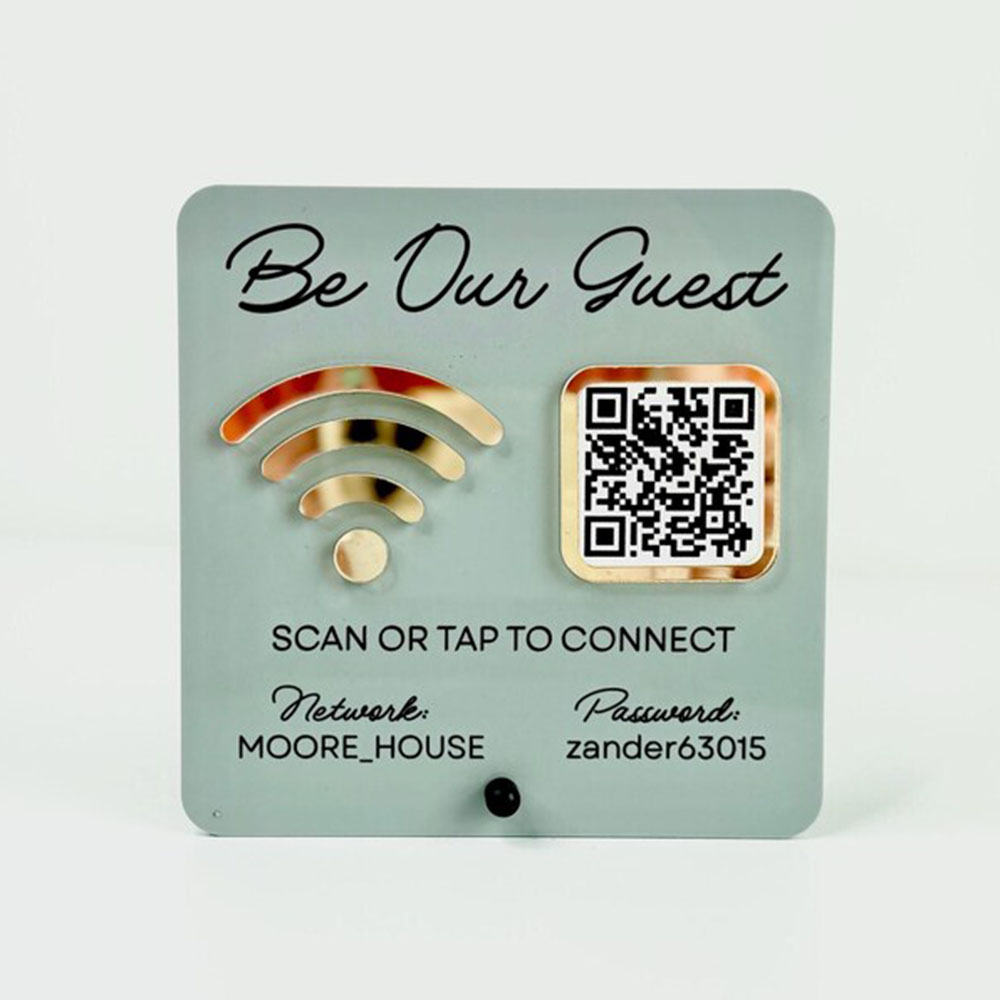 Anpassbares Acryl-WLAN-Schild  – Airbnb Smart Home Bewertung und Preis